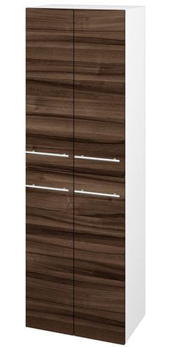 DŘEVOJAS DOS SVD4 50 vysoká skrinka 50x35,2x154,5 cm, 4 dvierka, úchytka oceľ, lesklá biela/orech 65068-T02 Obrázek - Hlavní obrázek