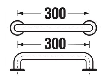 JIKA UNIVERSUM madlo 300 mm, nerez H3897110030001 Technický nákres