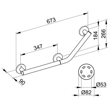 KEUCO PLAN CARE madlo 346x184 mm, pravé, chróm 34907010401 Obrázek - fotka