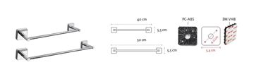 CONCEPT 150 držiak uteráka 500 mm, nerez SLZD 59-PT Technický nákres