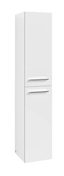 VILLEROY & BOCH AVENTO vysoká skrinka 35x40,4x176 cm, 2 dvierka, pánty vľavo, Crystal White