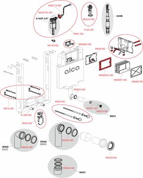 ALCA RENOVMODUL SLIM montážny prvok pre WC 107 cm, so splachovacou nádržkou AM1115/1000 Obrázek - fotka