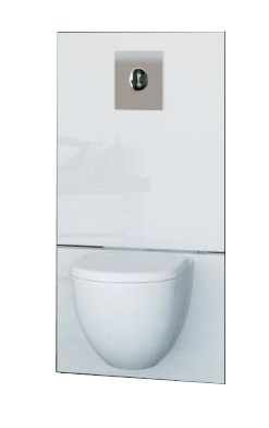 SFA SANIBROY SANIWALL PRE UP montážny prvok pre WC 113 cm, so splachovacou nádržkou a prečerpávacím systémom, s tlačidlom, sklo, biela WALLPROUPD Obrázek - fotka