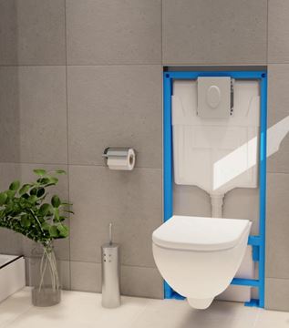 SFA SANIBROY SANIWALL PRE UP montážny prvok pre WC 113 cm, so splachovacou nádržkou a prečerpávacím systémom, s tlačidlom WALLPROUPDAC Obrázek - fotka