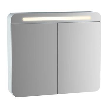VITRA SENTO zrkadlová skrinka 80x70x15 cm, osvetlenie, s vypínačom, matt white