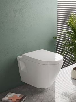 VITRA INTEGRA závesné WC s montážnym prvkom SADROMODUL, sedadlo, biele tlačidlo PT1.ALDF-KK.W.28 Obrázek - fotka