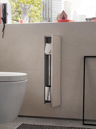 CONCEPT 300 nízka skrinka 15,3x15x80,3 cm, 1 dvierka, pánty vpravo, Push-open, s držiakom toaletného papiera, s WC štetkou, na obloženie 015-2078 Obrázek - fotka