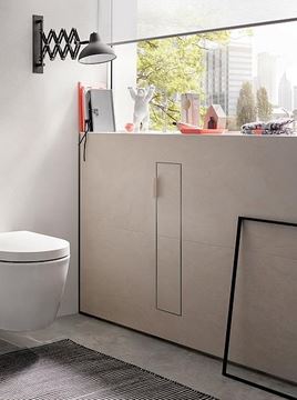 CONCEPT 300 nízka skrinka 15,3x15x80,3 cm, 1 dvierka, pánty vpravo, Push-open, s držiakom toaletného papiera, s WC štetkou, na obloženie 015-2072 Obrázek - fotka