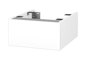 DŘEVOJAS DSD SZZ 40 nízka skrinka 40x50x20 cm, 1 zásuvka, Push-open, biela lesk/biela vysoký lesk