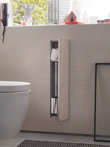 CONCEPT 300 nízka skrinka 15,4x15x65,8 cm, 1 dvierka, pánty vpravo, Push-open, s držiakom toaletného papiera, s WC štetkou, na obloženie 015-2080 Obrázek - fotka
