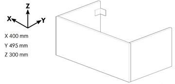 DŘEVOJAS DSD SZZ1 40 nízka skrinka 40x50x30 cm, 1 zásuvka, Push-open, nebraska 223175-T31 Technický nákres