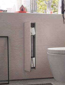 CONCEPT 300 nízka skrinka 15,4x15x65,8 cm, 1 dvierka, pánty vľavo, Push-open, s držiakom toaletného papiera, s WC štetkou, na obloženie 015-2073 Obrázek - fotka
