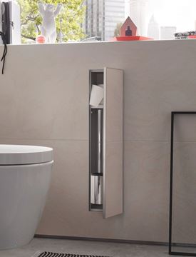CONCEPT 300 nízka skrinka 15,4x15x65,8 cm, 1 dvierka, pánty vpravo, Push-open, s držiakom toaletného papiera, s WC štetkou, na obloženie 015-2074 Obrázek - fotka