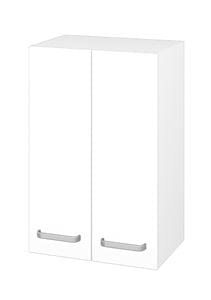 DŘEVOJAS SYD2 50 nízka skrinka 50x35,2x77,1 cm, 2 dvierka, úchytka hliník mat, lesklá biela/biela vysoký lesk