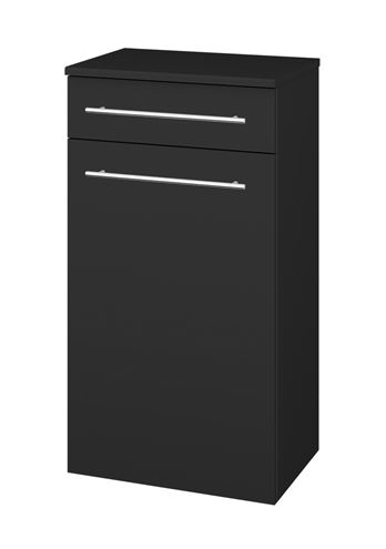 DŘEVOJAS DOS SNDZ 50 nízka skrinka 50,5x36x93,8 cm, 1 zásuvka, 1 dvierka, pánty vľavo, úchytka oceľ, antracit vysoký lesk 156299-T02 Obrázek - Hlavní obrázek