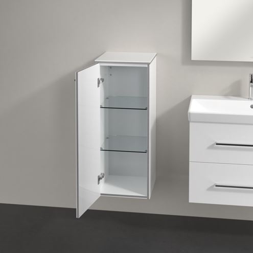 VILLEROY & BOCH AVENTO nízka skrinka 35x40,5x89 cm, 1 dvierka, pánty vpravo, Crystal White A89501B4 Obrázek - fotka
