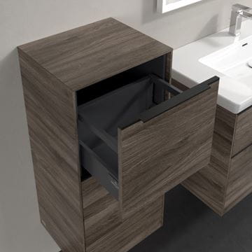 VILLEROY & BOCH SUBWAY 3.0 nízka skrinka 40x36,2x86 cm, 1 zásuvka, 1 dvierka, pánty vľavo, Stone Oak C59401RK Obrázek - fotka