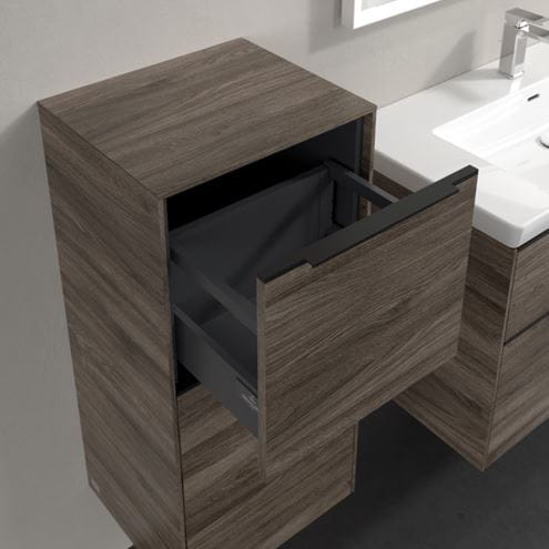 VILLEROY & BOCH SUBWAY 3.0 nízka skrinka 40x36,2x86 cm, 1 zásuvka, 1 dvierka, pánty vľavo, Stone Oak C59401RK Obrázek - fotka