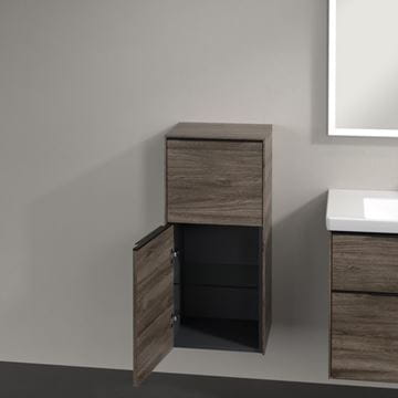 VILLEROY & BOCH SUBWAY 3.0 nízka skrinka 40x36,2x86 cm, 1 zásuvka, 1 dvierka, pánty vľavo, Stone Oak C59401RK Obrázek - fotka