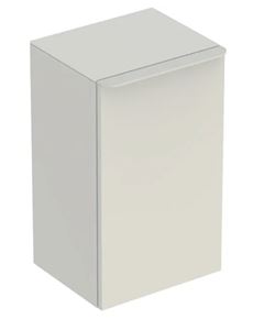 GEBERIT SMYLE SQUARE nízka skrinka 36x32, 6x60 cm, 1 dvierka, pánty vpravo, lesklá piesková šedá