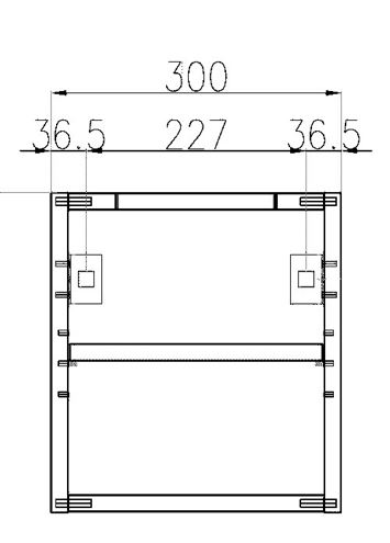 CONCEPT MODULAR nízka skrinka 30x47,3x33,2 cm, 1 polica, lesklá biela 807627 Technický nákres