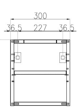 CONCEPT MODULAR nízka skrinka 30x47,3x33,2 cm, 1 polica, lesklá biela 807627 Technický nákres