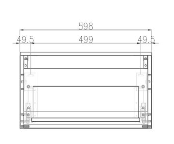 CONCEPT MODULAR nízka skrinka 59,8x49,5x33,2 cm, 1 zásuvka, Push-open, graphite 807771 Technický nákres