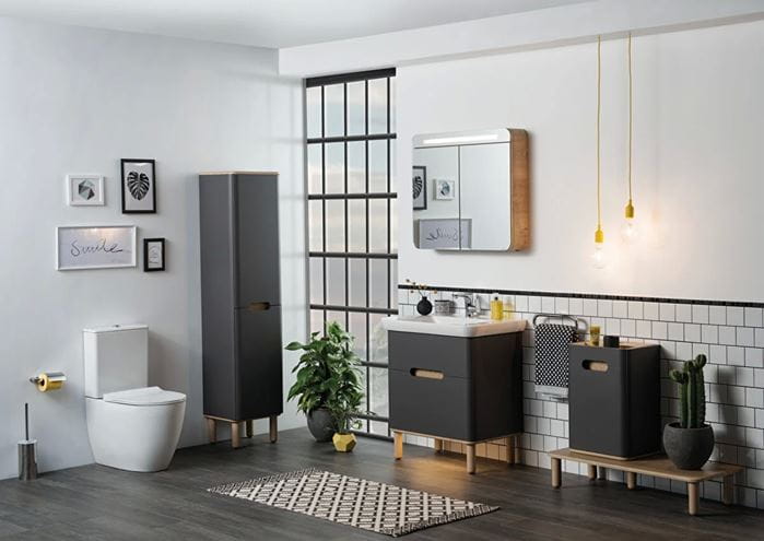 VITRA SENTO nízka skrinka 40x29,5x58cm, 1 dvierka, pánty vpravo, antharcite mat 60878 Obrázek - fotka