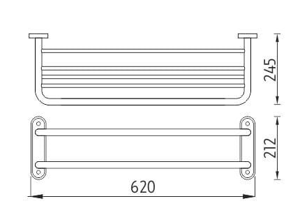 NIMCO držiak uterákov 620 mm, chróm PO 7061-18 Technický nákres