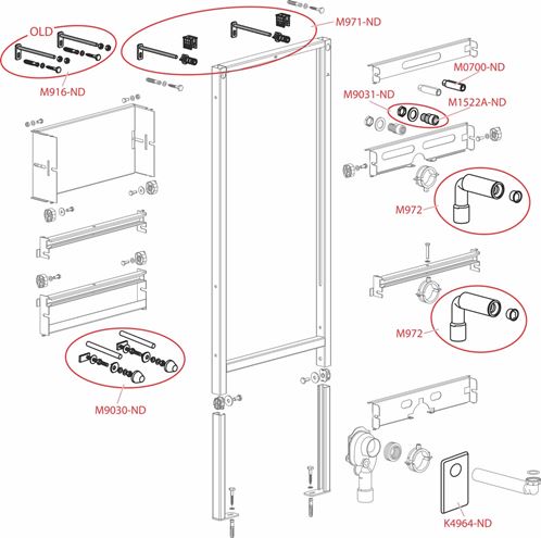ALCA montážny rám pre umývadlo 85 cm A104/850 Obrázek - fotka