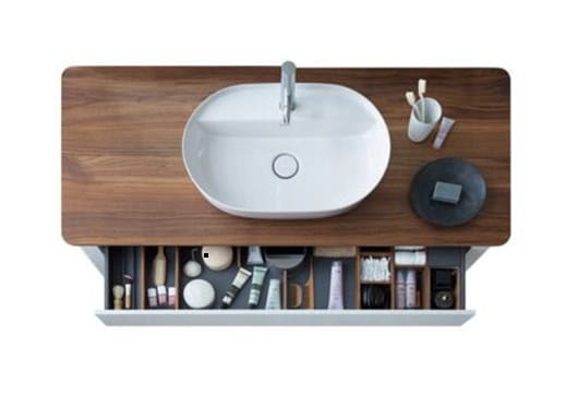 DURAVIT LUV doska pod umývadlo s výrezom 138,8x59,9x2,5 cm, orech LU946107777 Obrázek - fotka
