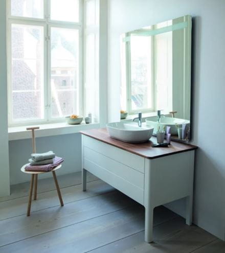 DURAVIT LUV doska pod umývadlo s výrezom 138,8x59,9x2,5 cm, orech LU946107777 Obrázek - fotka