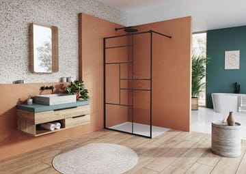 RONAL EASY STR4P stena walk-in 100x200 cm, matná čierna/číre sklo STR4P 100 06 07 Obrázek - fotka