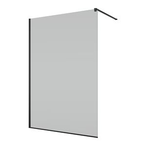 RONAL EASY STR4P stena walk-in 100x200 cm, matná čierna/číre sklo