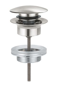 GROHE umývadlový výpust, click-clack, s prepadom, supersteel