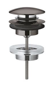 GROHE umývadlový výpust, click-clack, s prepadom, hard graphite