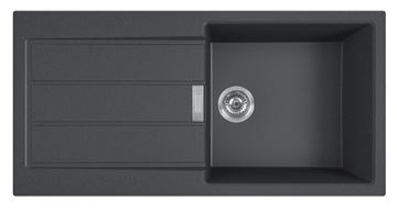 FRANKE SIRIUS S2D 611-100 tectonitový drez 1000x500 mm, otočný, odkvapkávač, čierna