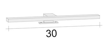 RIHO LED svietidlo na zrkadlo, 4000 K, 300 lm, 4,8 W, 300 mm, chróm 204927 Technický nákres
