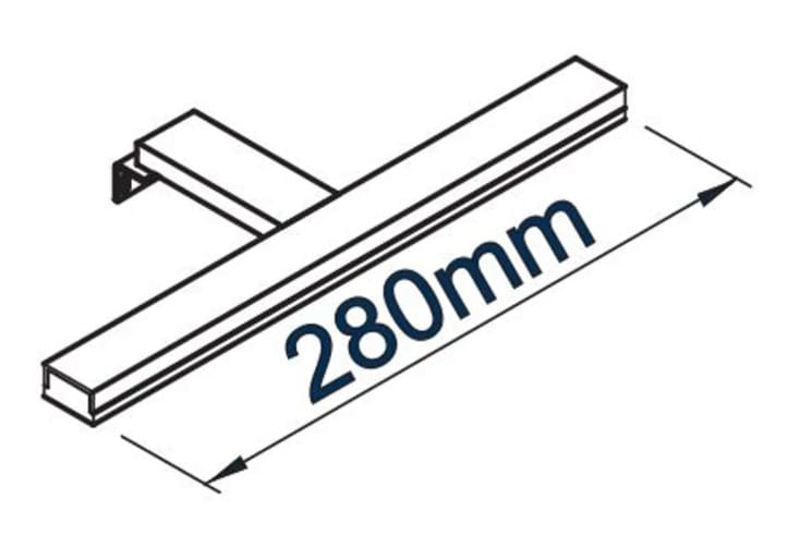 JIKA CLEAR GEMMA LED svietidlo na zrkadlo, 840 lm, 6 W, 280 mm, chróm H47J7300200001 Technický nákres