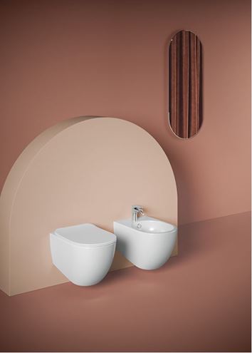 ARTCERAM FILE 2.0 závesné WC s montážnym prvkom Concept Duofix, Rimless splachovanie, SoftClose sedátko, biele tlačidlo PT2.GEDF-RSC.W.10 Obrázek - fotka