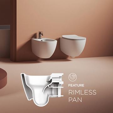 ARTCERAM FILE 2.0 závesné WC s montážnym prvkom Concept Duofix, Rimless splachovanie, SoftClose sedátko, biele tlačidlo PT2.GEDF-RSC.W.10 Obrázek - fotka