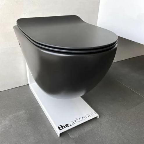 ARTCERAM FILE 2.0 závesné WC s montážnym prvkom Easy Renovmodul, Rimless splachovanie, SoftClose sedátko, čierne tlačidlo PT3.ALKF-RSC.B.13 Obrázek - fotka