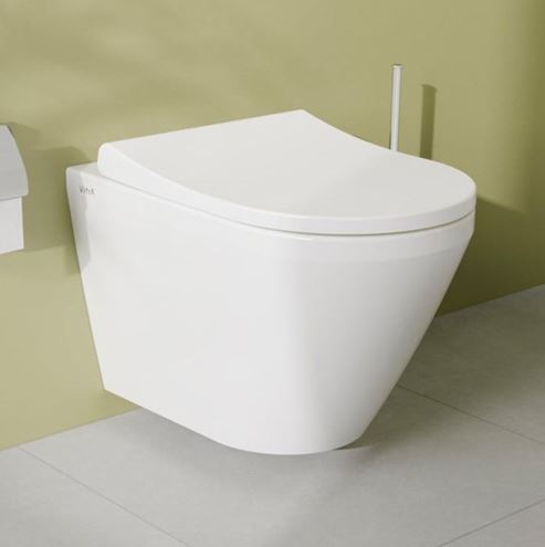 VITRA INTEGRA závesné WC s montážnym prvkom TECEbox, Rim-ex splachovanie, SoftClose sedátko, lesklé chrómové tlačidlo SET VITRA+TECE ZED Obrázek - fotka