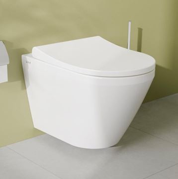 VITRA INTEGRA závesné WC s montážnym prvkom TECEbox, Rim-ex splachovanie, SoftClose sedátko, lesklé chrómové tlačidlo SET VITRA+TECE ZED Obrázek - fotka