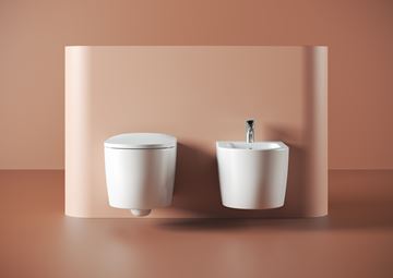 ARTCERAM MONET závesné WC s montážnym prvkom Laufen Ineo, Rimless splachovanie, SoftClose sedátko, chrómové tlačidlo PT3.LAKF-RSC.CR.15 Obrázek - fotka