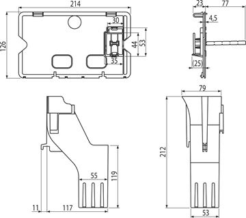 ARTCERAM FILE 2.0 závesné WC s montážnym prvkom Easy Sadromodul, Rimless splachovanie, SoftClose sedátko, čierne tlačidlo PT3.ALDF-RSC.B.14 Technický nákres