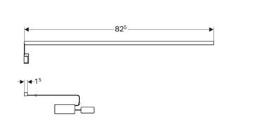 GEBERIT LED svetelná lišta pre zásuvku, 4000 K, 840 lm, 825 mm 501825000 Technický nákres