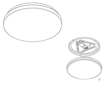 EGLO FRANIA-S stropné LED svietidlo, 4000 K, 1850 lm, 310 mm, biela 900363 Technický nákres