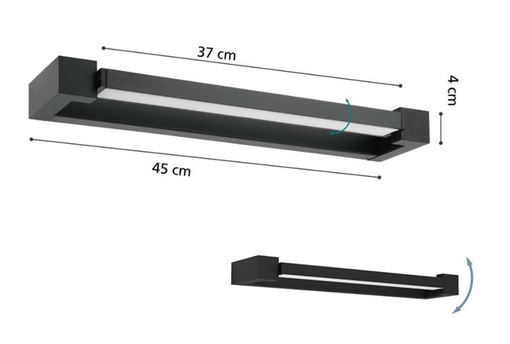 EGLO GEMILIANA nástenné LED svietidlo, 4000 K, 1000 lm, 450 mm 900615 Technický nákres