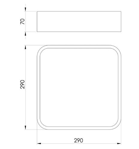 EGLO MANILVA 1 stropné LED svietidlo, 3000 K, 1100 lm, 290x290 mm, chróm 96229 Technický nákres